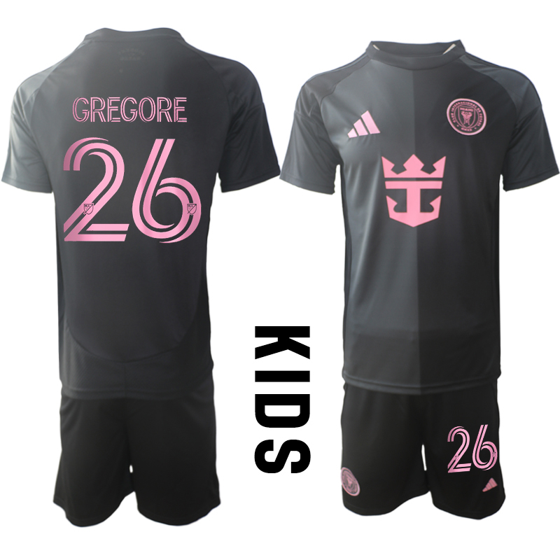 Youth 2025-2026 Club Inter Milan CF away Black #26 Soccer Jersey